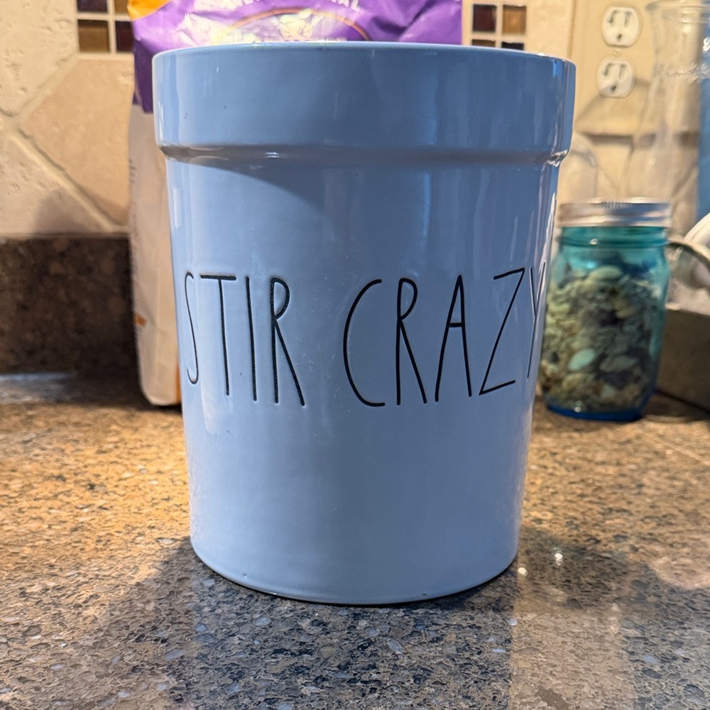 White Stir Crazy Canister